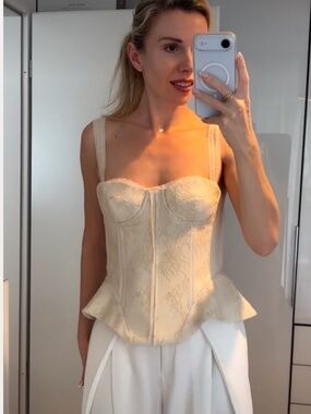 ZARA ZW COLLECTION LACE CORSET TOP ECRU 6101/120/712 XS VIRAL BLOGGER NEW NWT